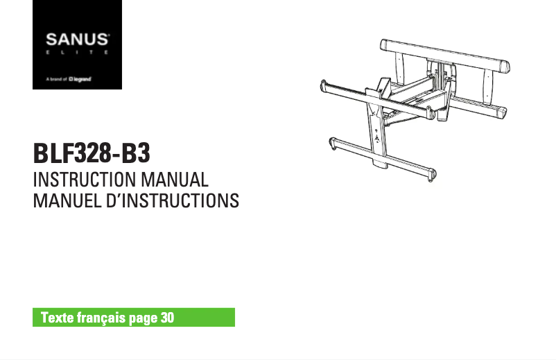 Page 1 de la notice Guide d'installation Sanus BLF328