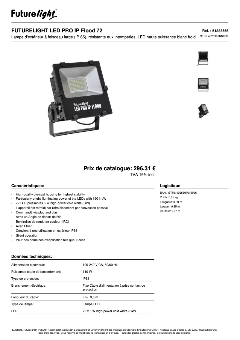 Image de la première page du manuel de l'appareil LED PRO IP Flood