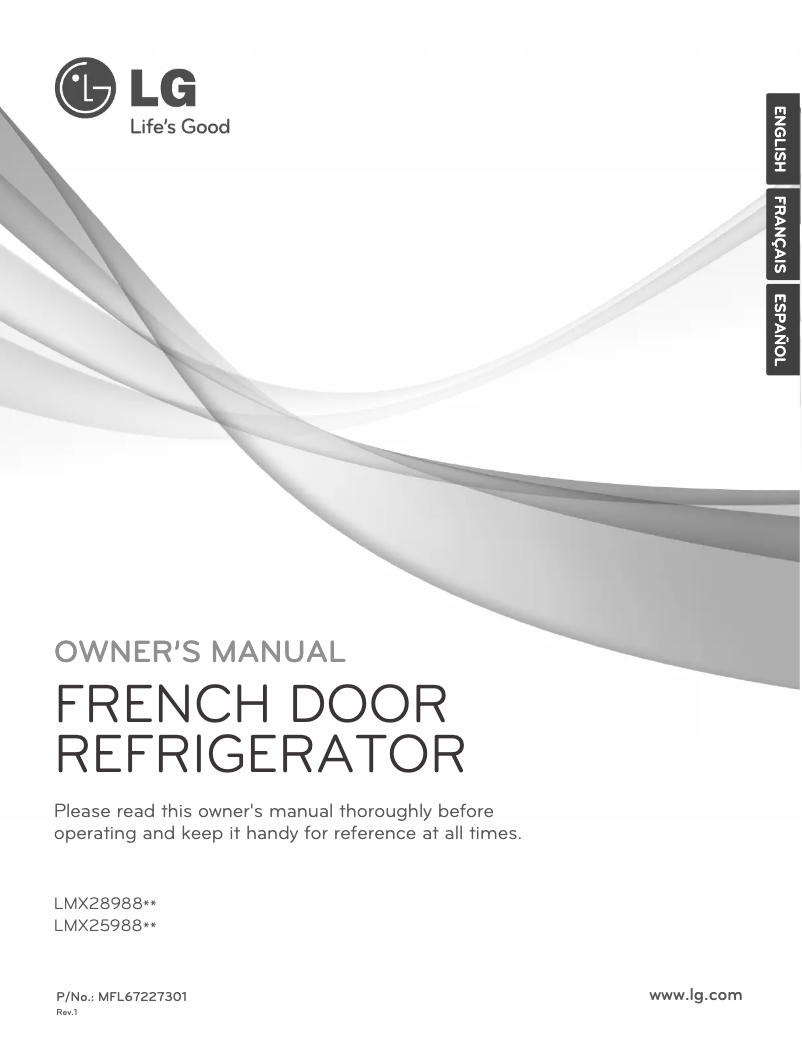 Page 1 de la notice Manuel utilisateur LG LMX25988SW