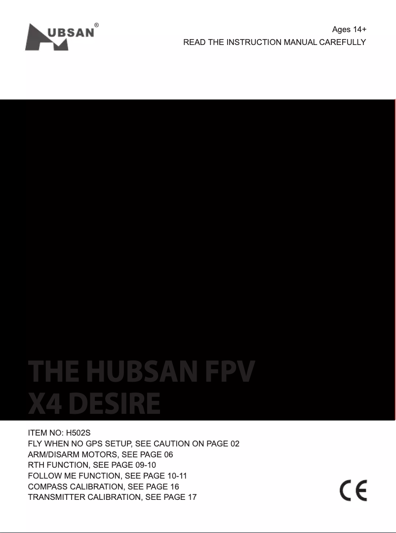 Image de la première page du manuel de l'appareil H502S X4 Desire FPV Plus