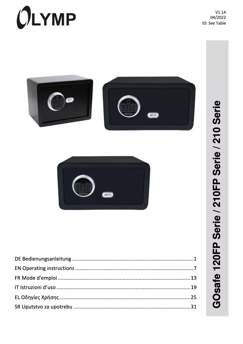 Page n°1 - Manuel utilisateur Olymp GOsafe 120FP