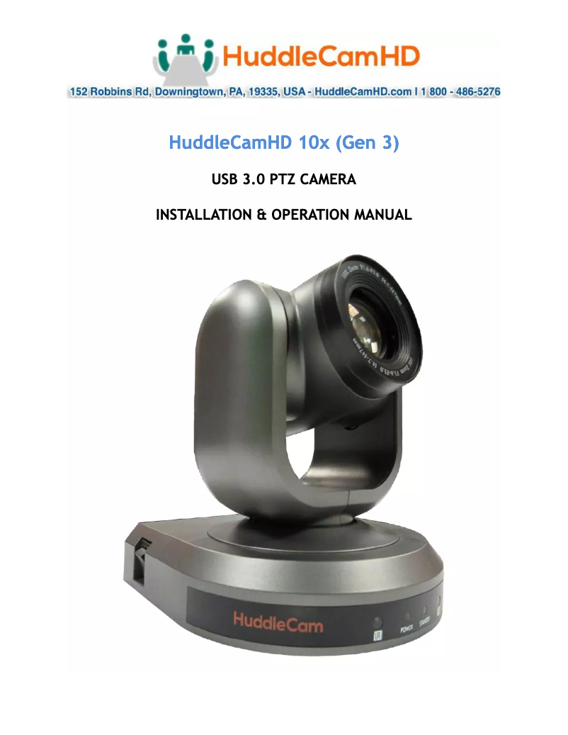 Page 1 de la notice Manuel utilisateur HuddleCamHD 10X-G3