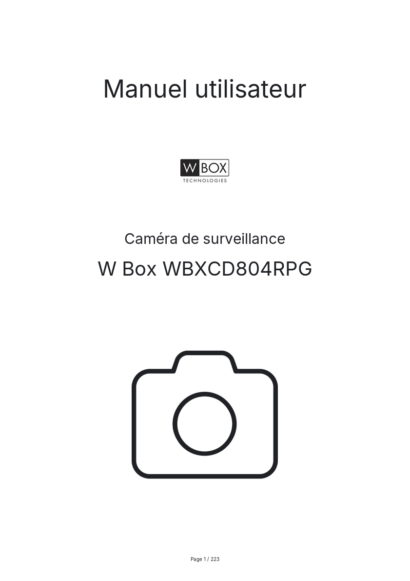 Image de la première page du manuel de l'appareil WBXCD804RPG