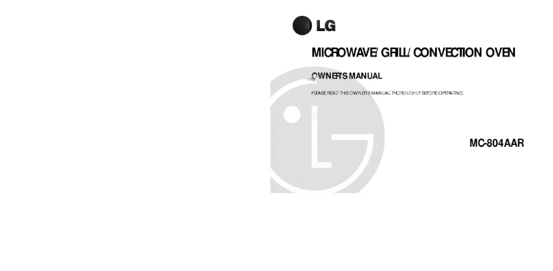 Page 1 de la notice Manuel utilisateur LG MC-804AAR