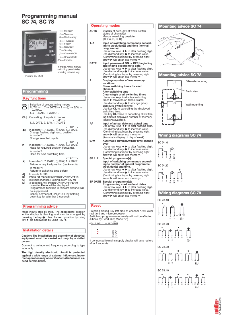 Image de la première page du manuel de l'appareil SC 74