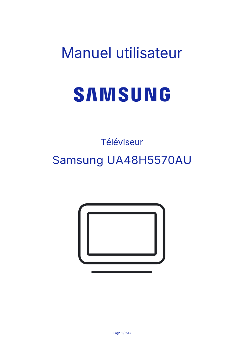 Image de la première page du manuel de l'appareil UA48H5570AU