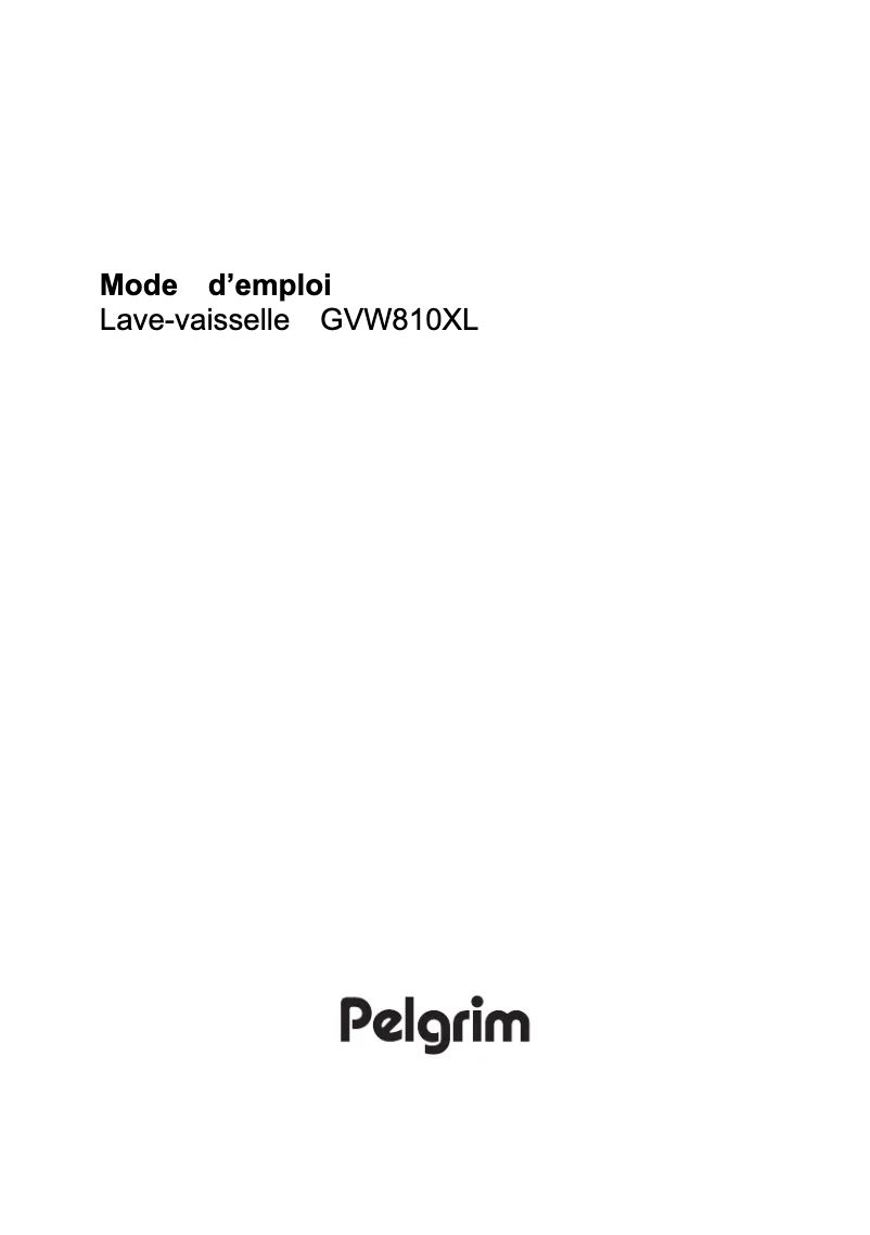 Image de la première page du manuel de l'appareil GVW810XL