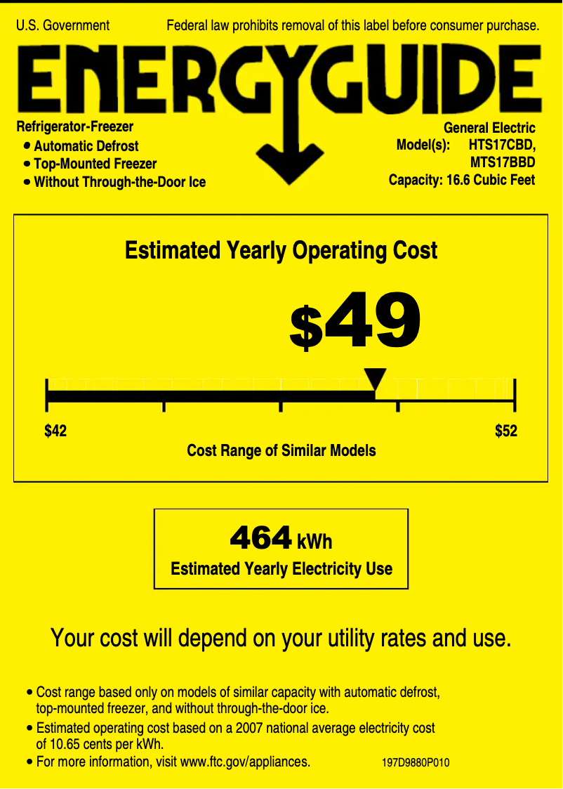 Página 1 del manual Etiqueta energética Hotpoint HTS17CBDCC