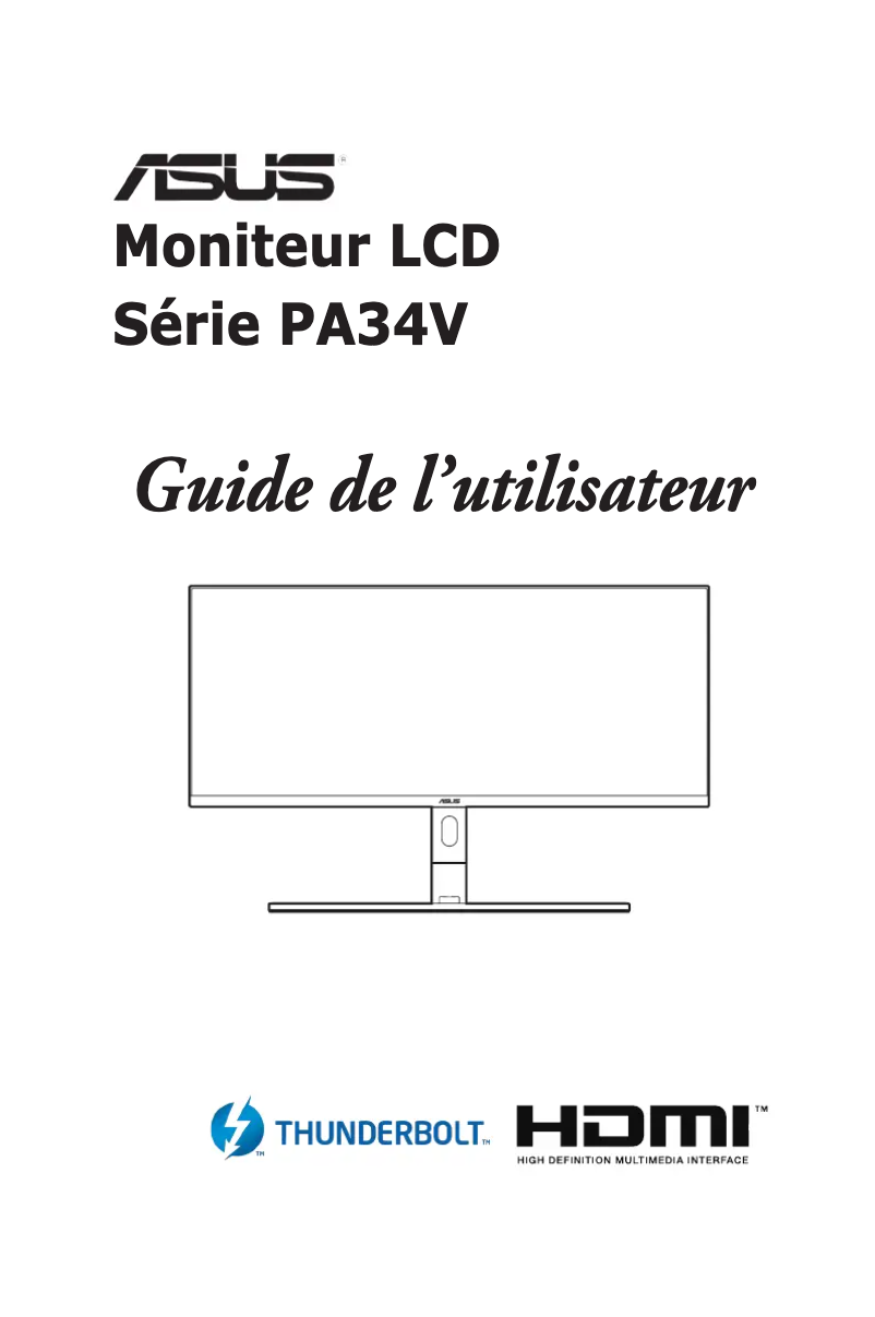 Page 1 de la notice Manuel utilisateur Asus ProArt PA34VC