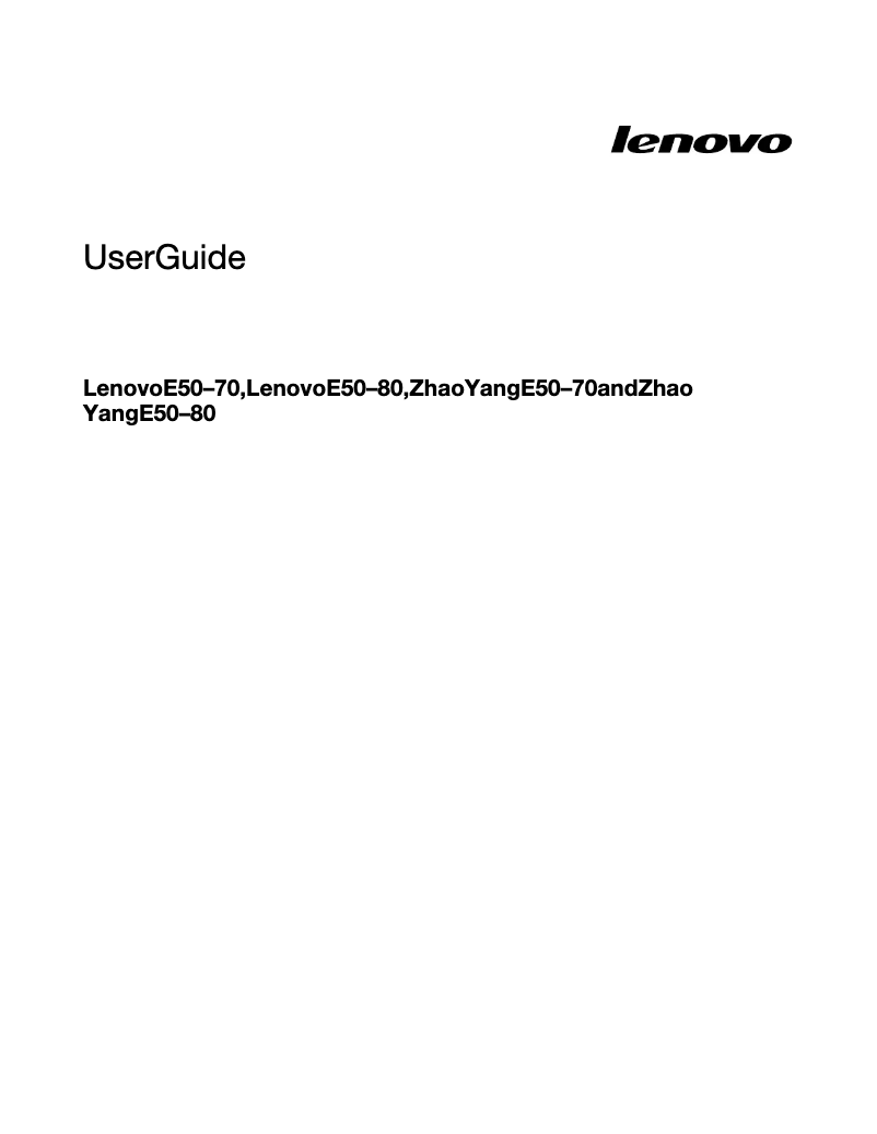 Page n°1 - Manuel utilisateur Lenovo Essential E50-80