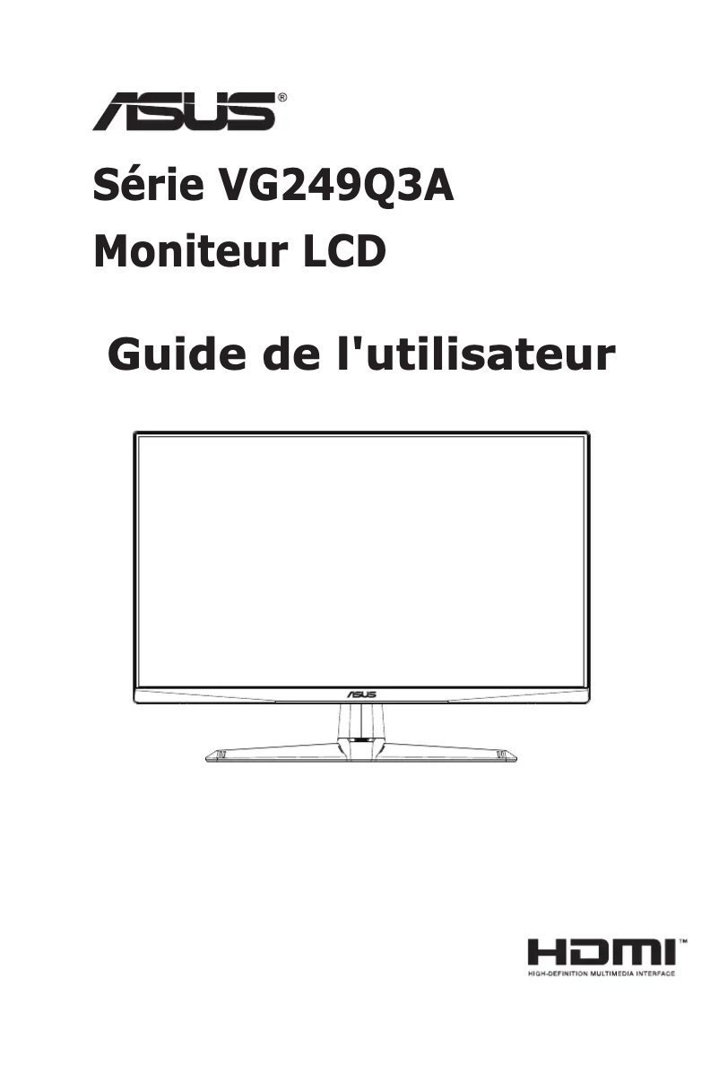 Page 1 de la notice Manuel utilisateur Asus TUF Gaming VG249Q3A