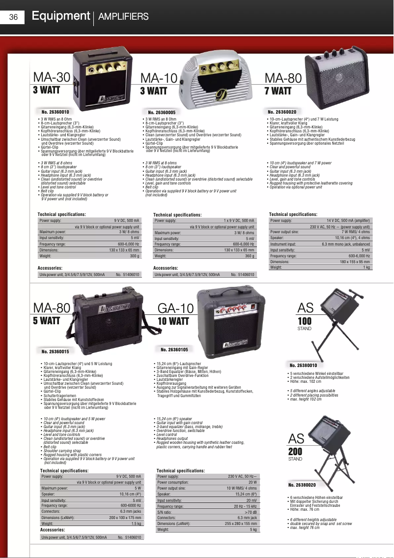 Page 1 de la notice Catalogue Dimavery GA-10