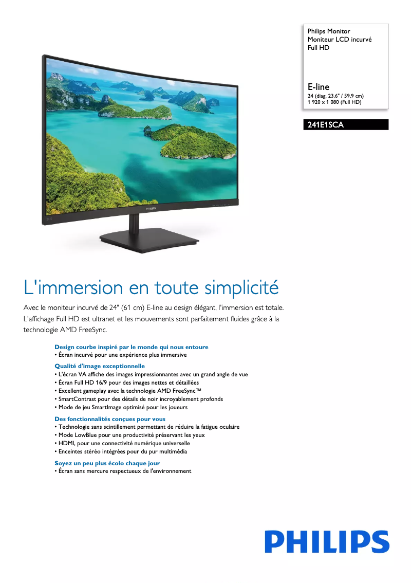 Image de la première page du manuel de l'appareil E Line 241E1SCA