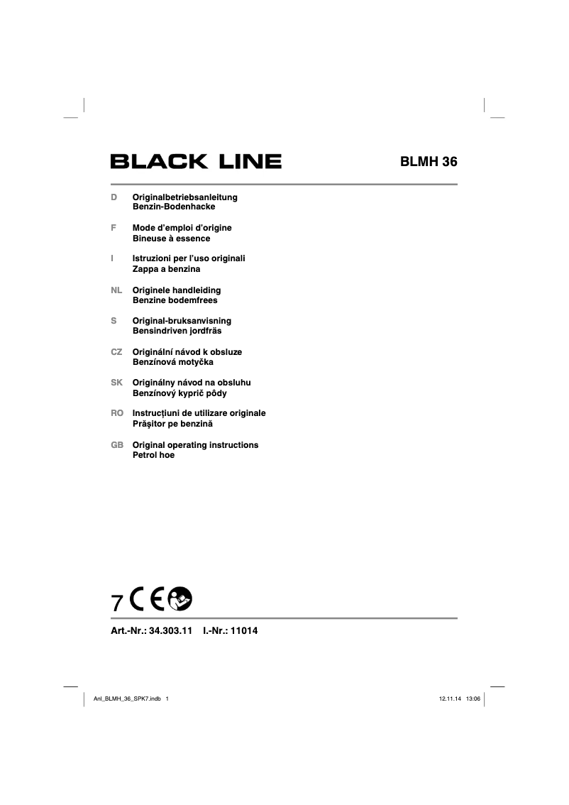 Page 1 de la notice Manuel utilisateur Black Line BLMH 36
