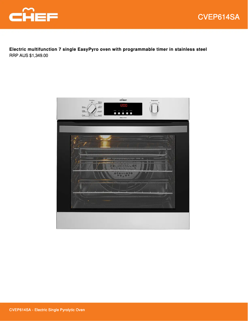 Página 1 del manual Ficha técnica Chef CVEP614SA