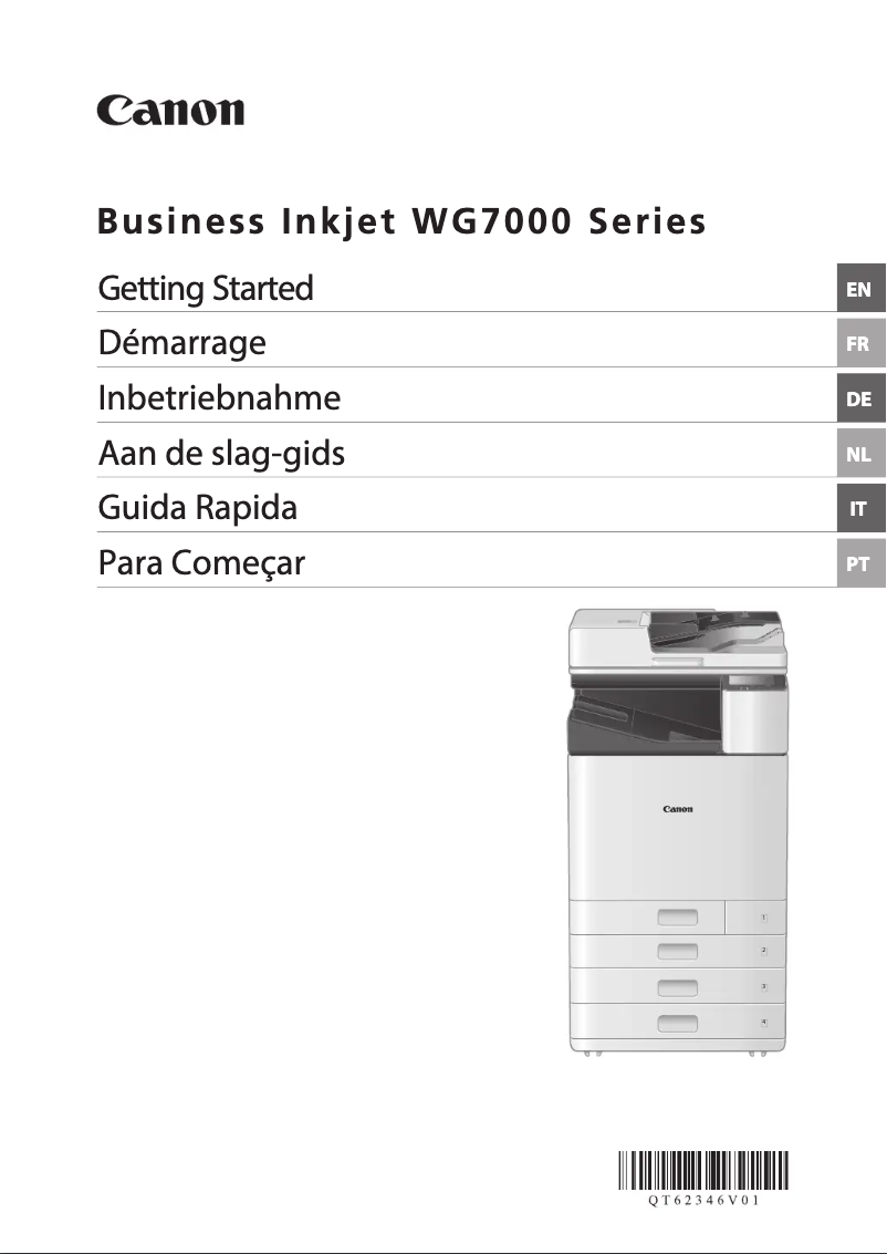 Page 1 de la notice Manuel utilisateur Canon WG7450F