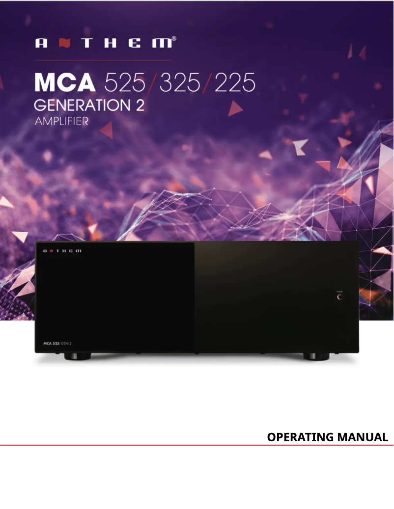 Página 1 del manual Manual de usuario Anthem MCA 525