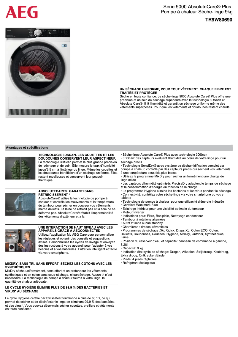 Image de la première page du manuel de l'appareil TR9W80690