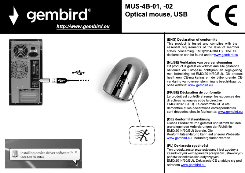 Page n°1 - Manuel utilisateur Gembird MUS-4B-02