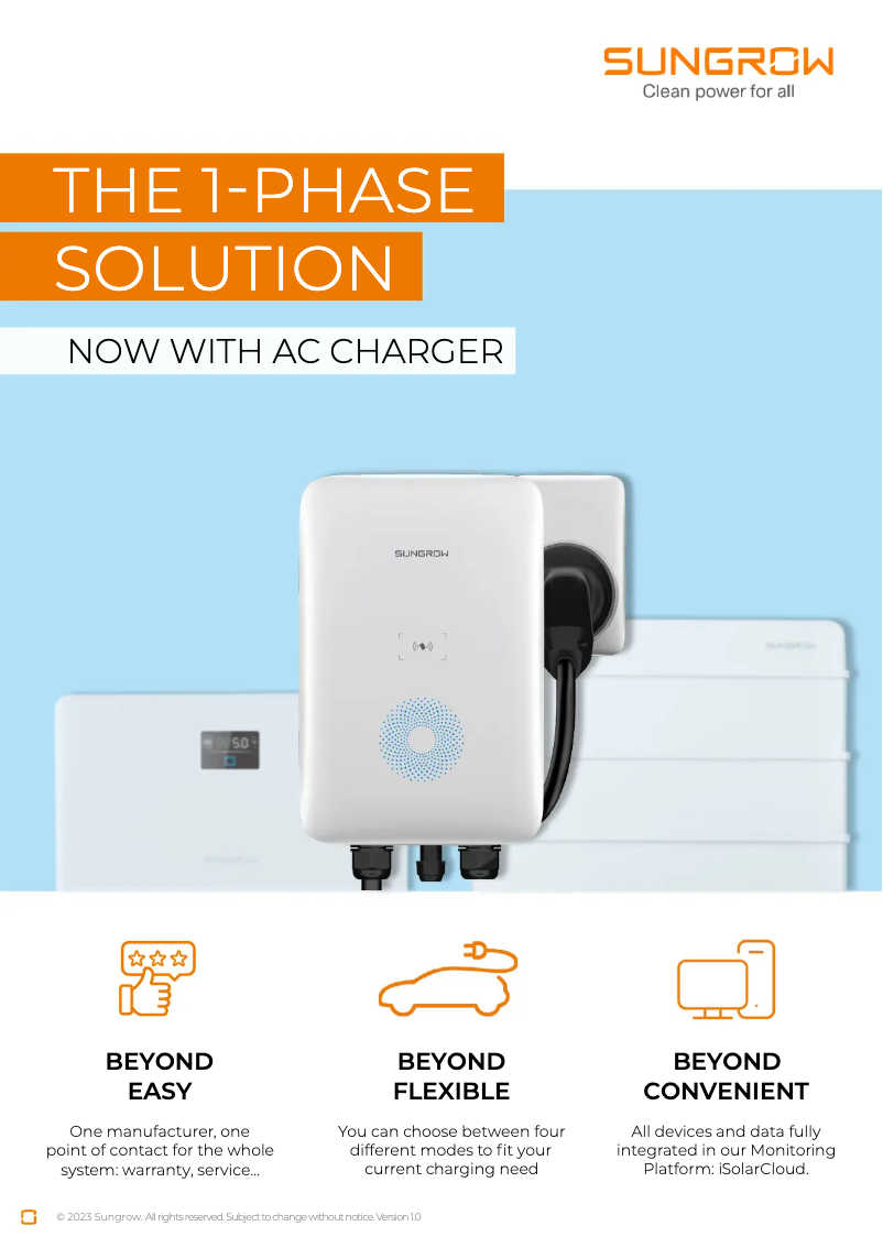 Page 1 de la notice Guide d'installation Sungrow AC007E-01