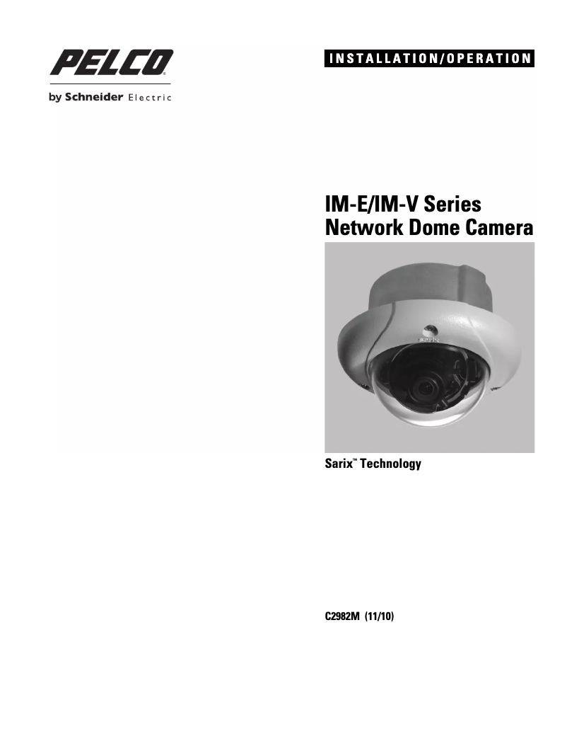 Page n°1 - Manuel utilisateur Pelco Sarix IM10DN10