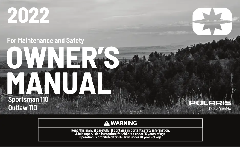 Page 1 de la notice Manuel utilisateur Polaris Sportsman 110 (2022)