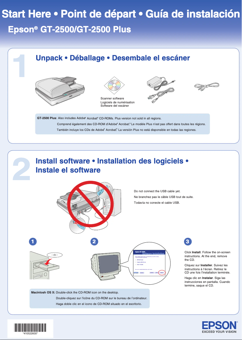 Image de la première page du manuel de l'appareil GT-2500