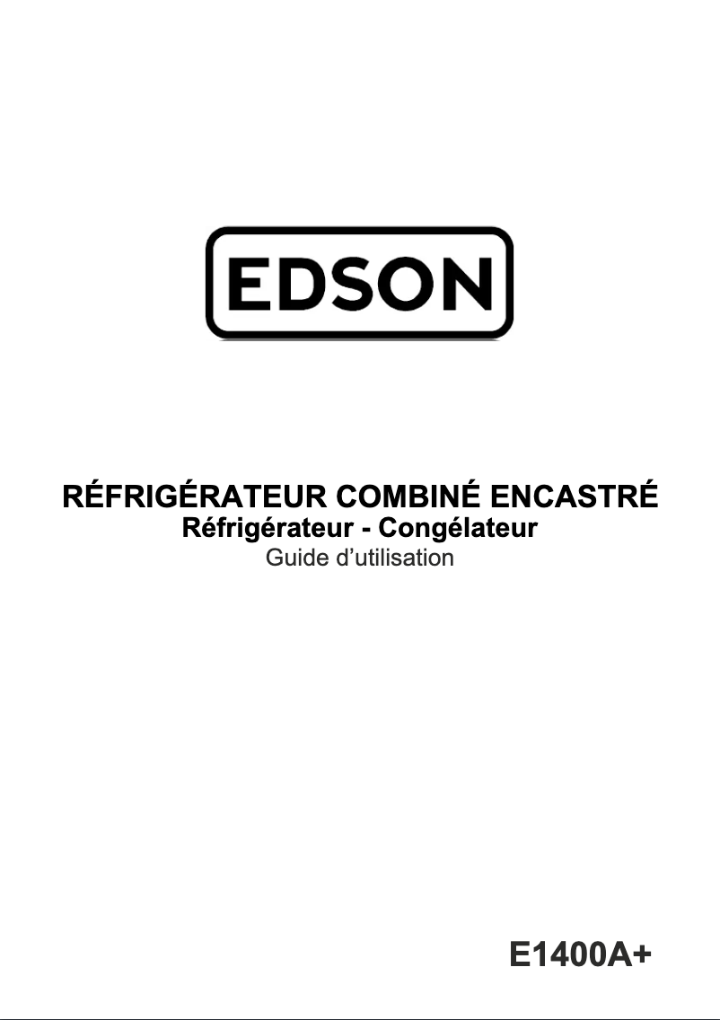 Page n°1 - Manuel utilisateur Edson E1400+