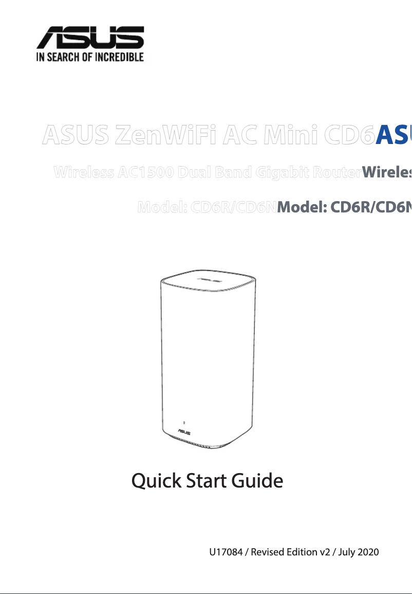 Page 1 de la notice Manuel utilisateur Asus ZenWifi AC Mini CD6