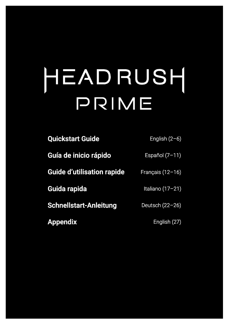 Page n°1 - Guide de démarrage rapide HeadRush Prime