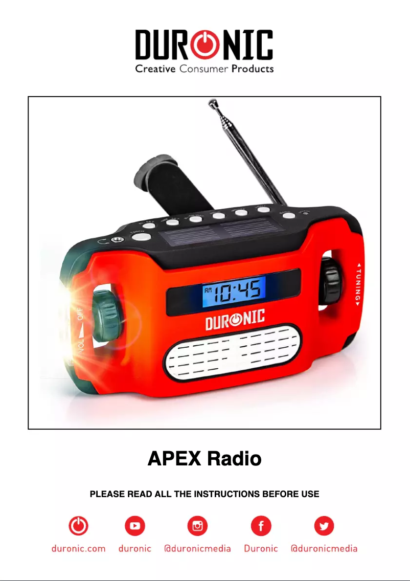 Image de la première page du manuel de l'appareil Apex