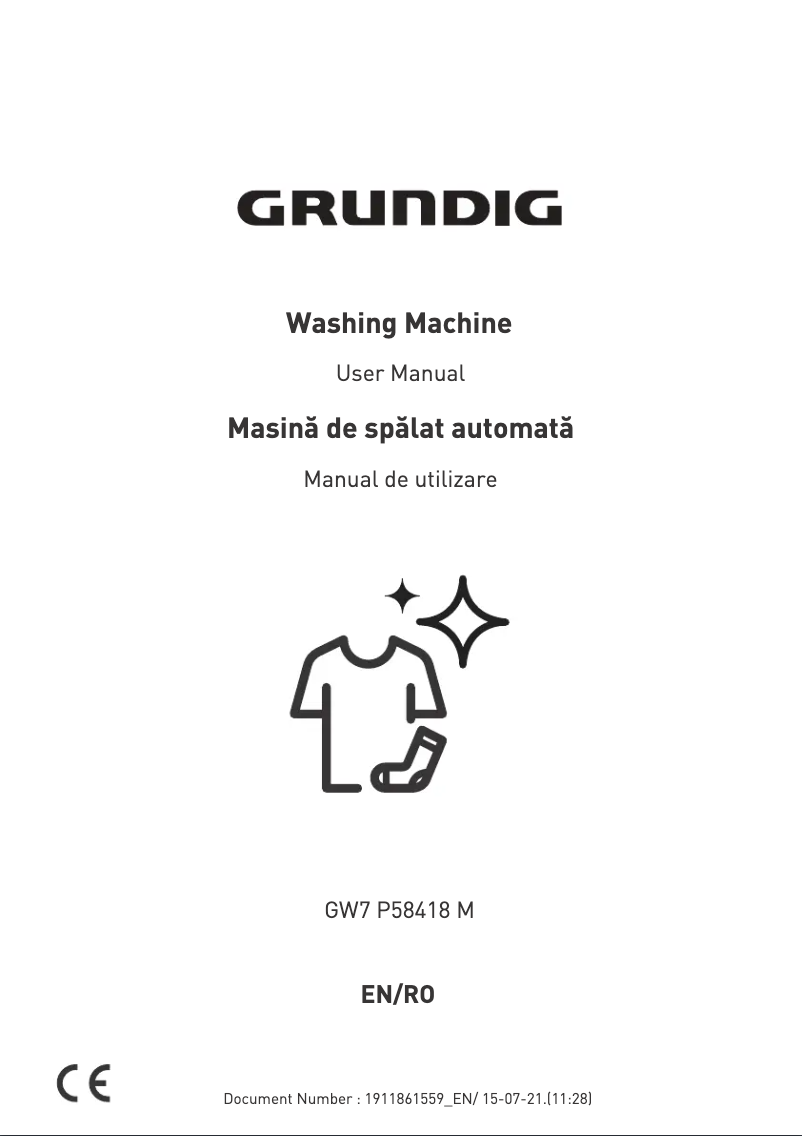 Image de la première page du manuel de l'appareil GW7P58418M