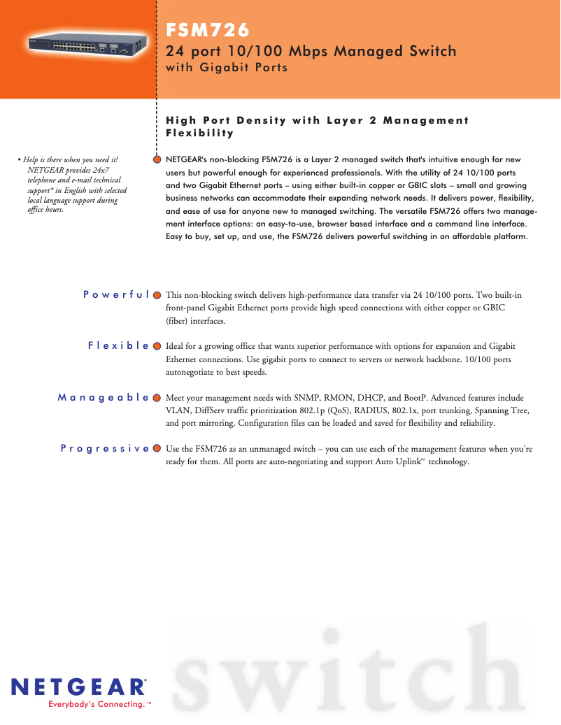 Page n°1 - Fiche technique Netgear FSM726v2
