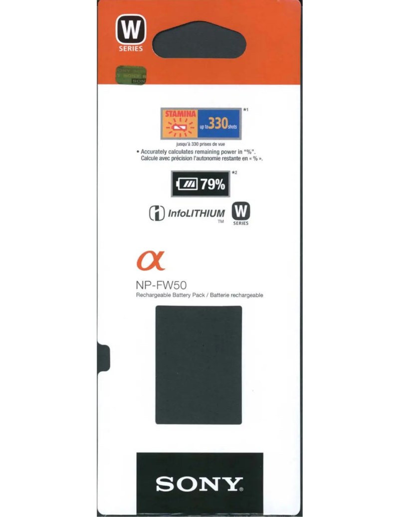 Image de la première page du manuel de l'appareil NP-FW50