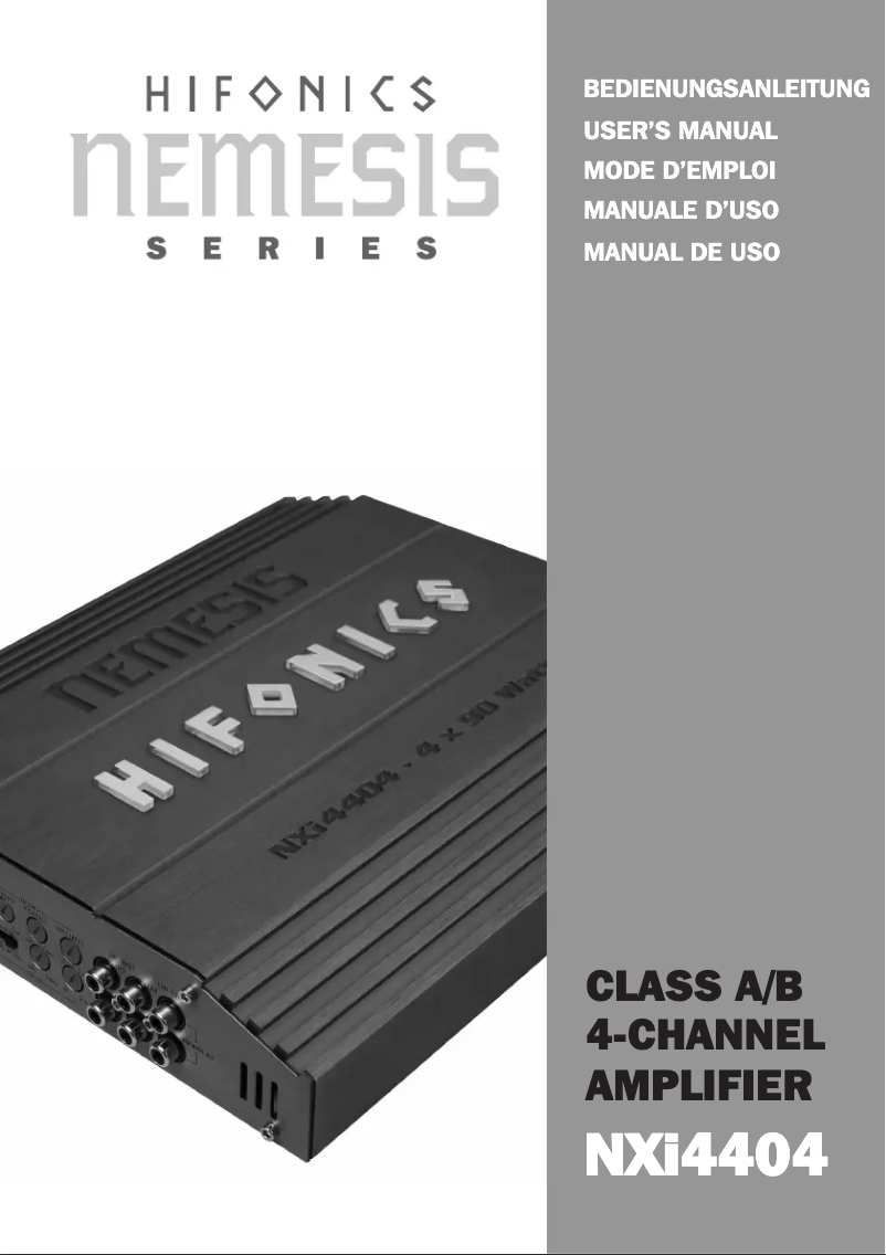 Page 1 de la notice Manuel utilisateur Hifonics NXi4404