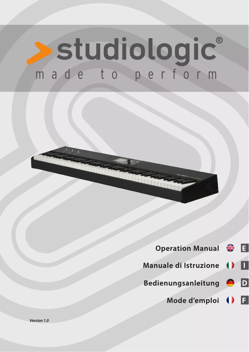 Página 1 del manual Manual de usuario Studiologic SL88 Studio