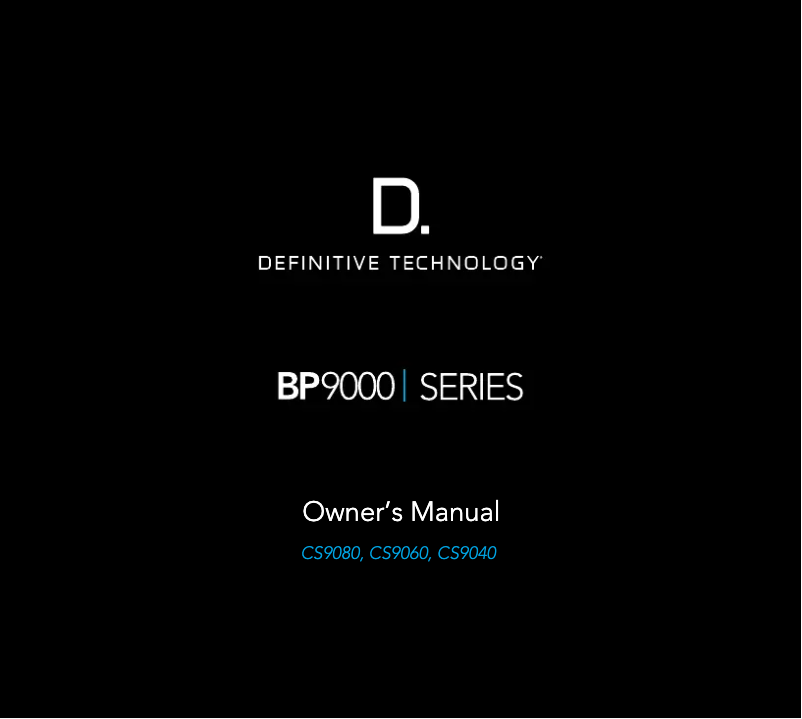 Page 1 de la notice Manuel utilisateur Definitive Technology CS9080