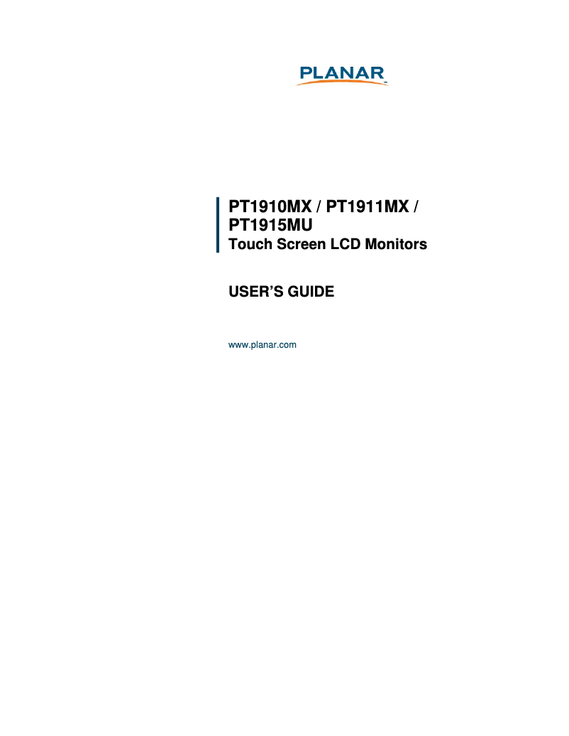 Image de la première page du manuel de l'appareil PT1915MU