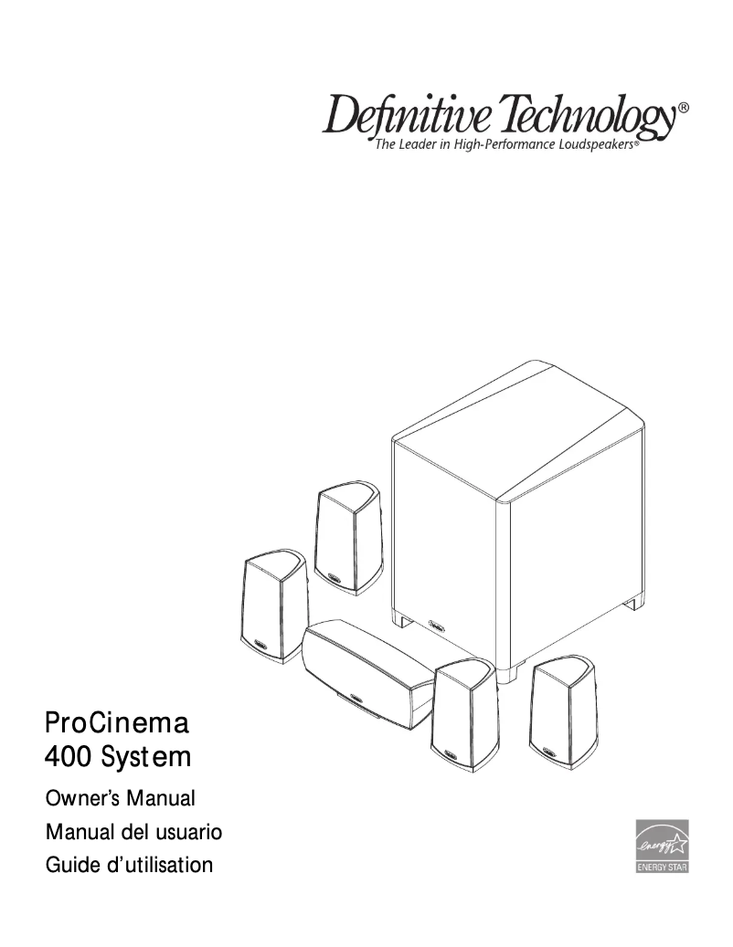 Page n°1 - Manuel utilisateur Definitive Technology ProCinema 400