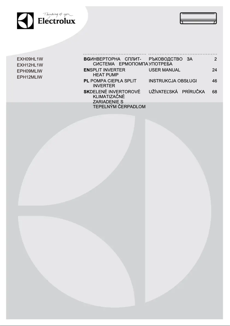 Page n°1 - Manuel utilisateur Electrolux EXH12ML1WI