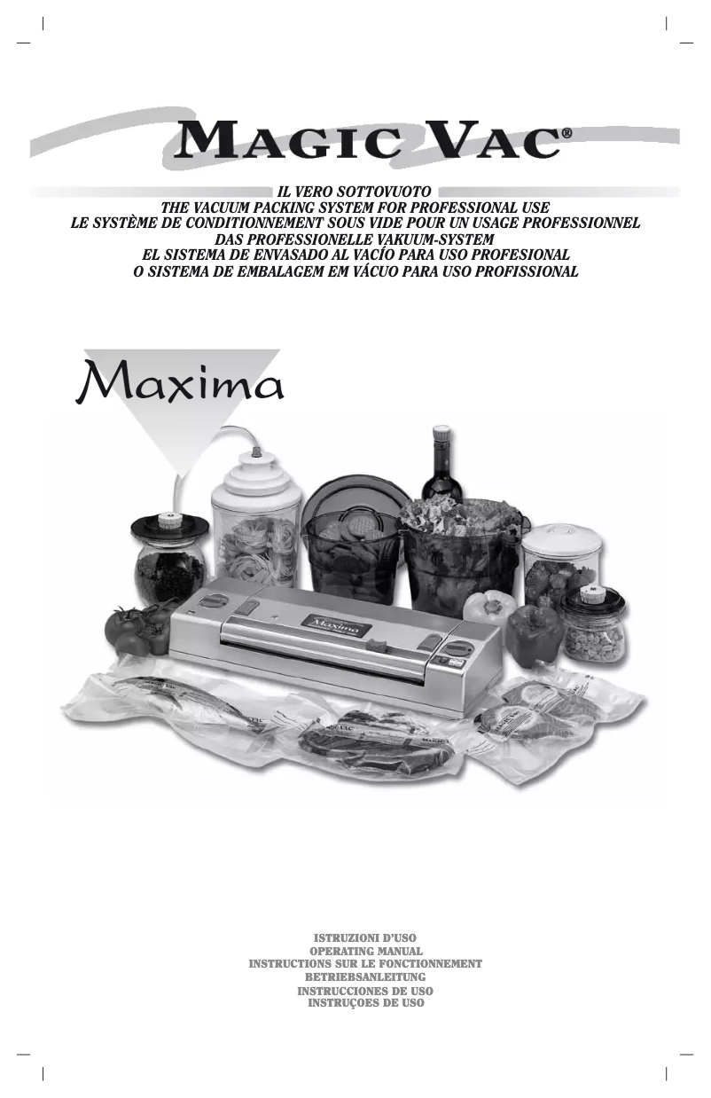 Page n°1 - Manuel utilisateur Magic Vac Maxima