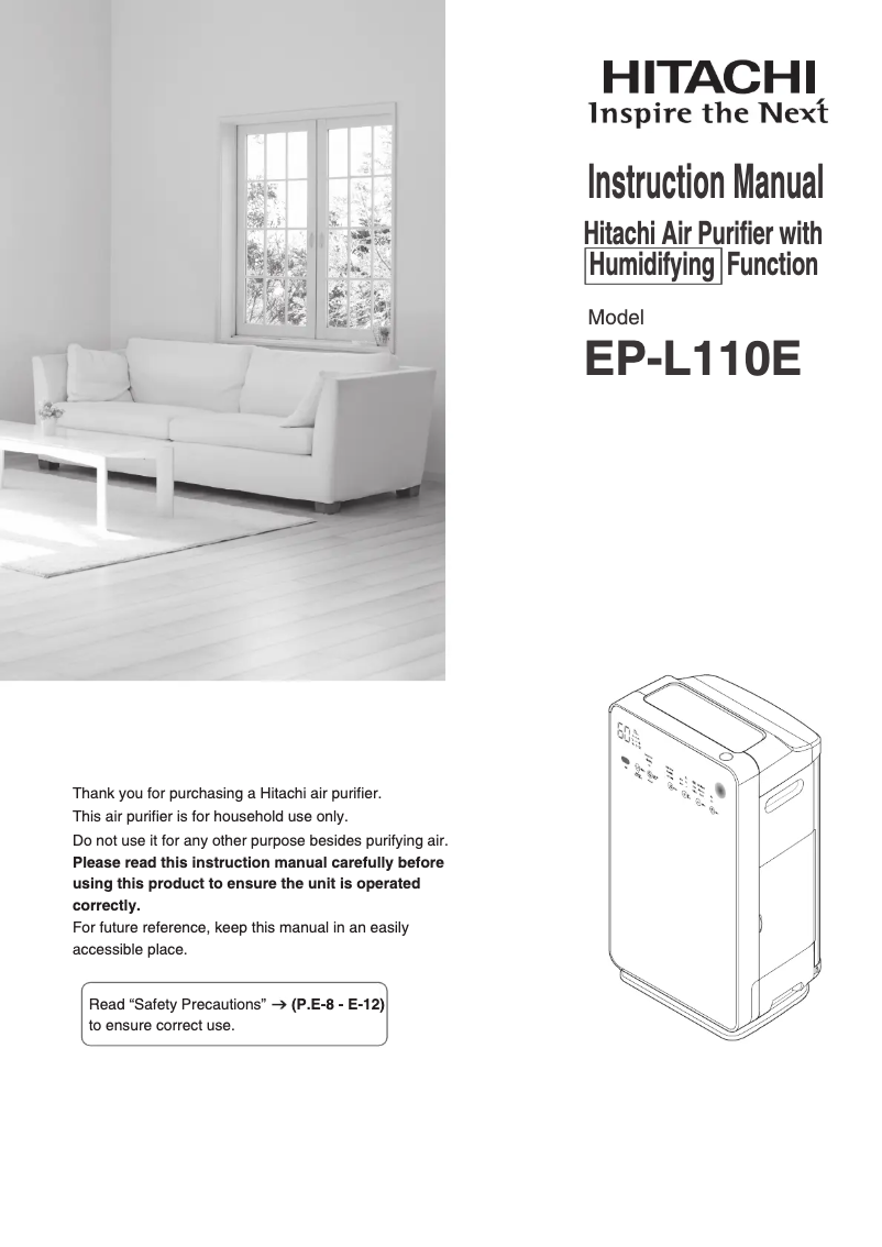 Image de la première page du manuel de l'appareil EP-L110E