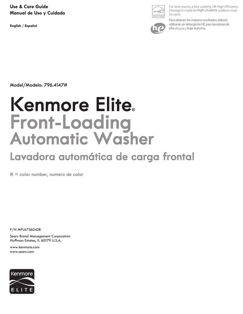 Page n°1 - Manuel utilisateur Kenmore 796.41472 Elite