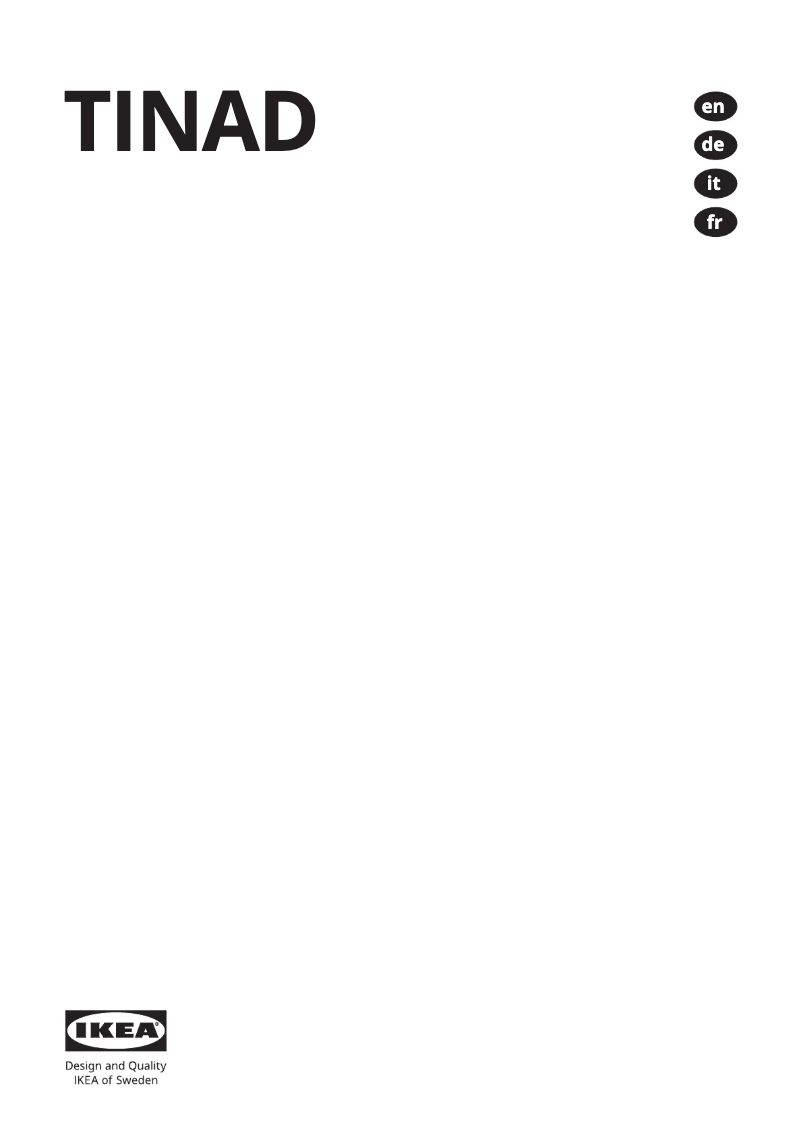 Page 1 de la notice Manuel utilisateur Ikea TINAD 005.728.72