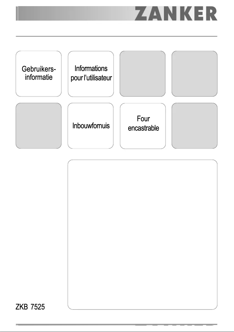 Page 1 de la notice Manuel utilisateur Zanker ZKB7525X