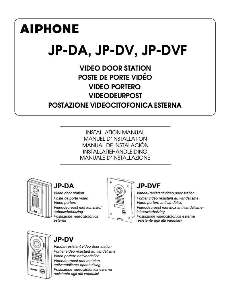 Página 1 del manual Manual de usuario Aiphone JP-DVF