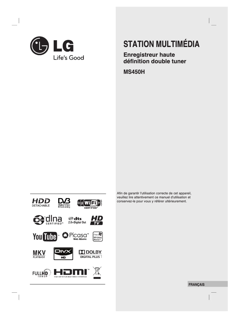 Page n°1 - Manuel utilisateur LG MS450H