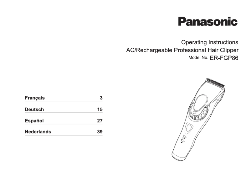 Page n°1 - Manuel utilisateur Panasonic ER-FGP86