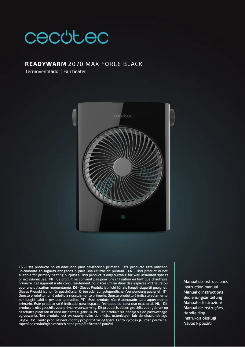 Page n°1 - Manuel utilisateur Cecotec ReadyWarm 2070 Max Force