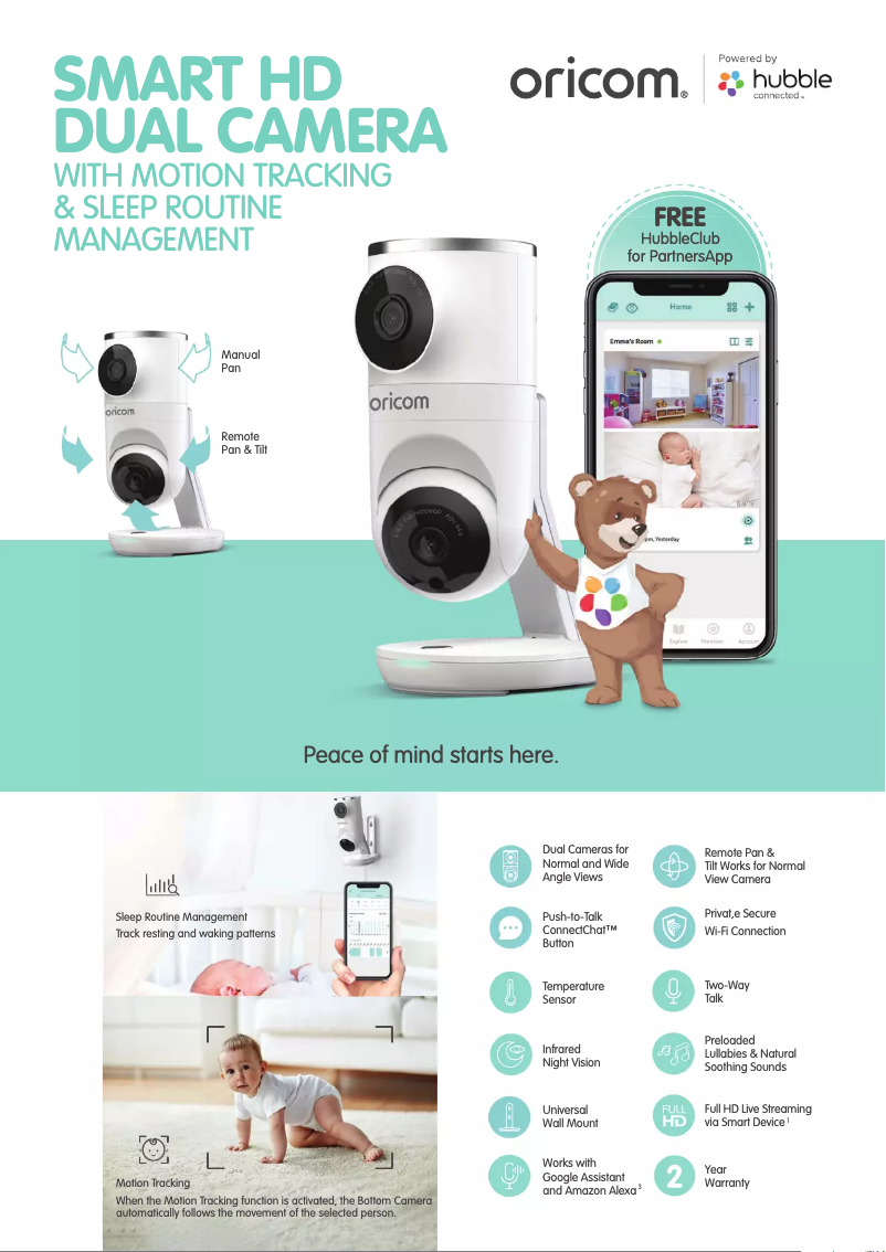 Page 1 de la notice Fiche technique Oricom OBHDUAL